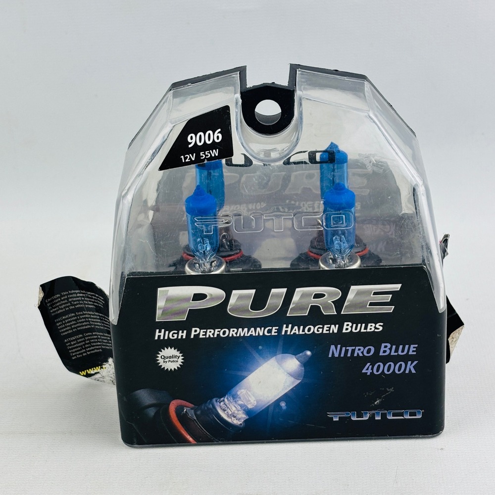 Putco Pure Nitro Blue 4000K Halogen Bulbs 9006 12V 55W Pair 239006NB